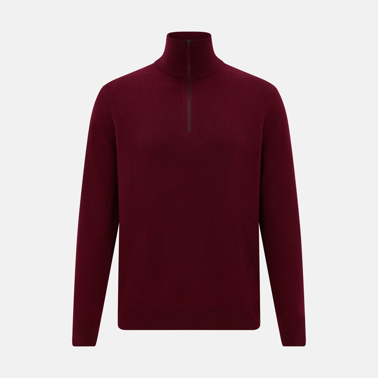 Ruby Red Half-Zip Cashmere Jumper – Turnbull Asser