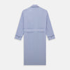 Blue Fine Bengal Stripe Piped Cotton Gown