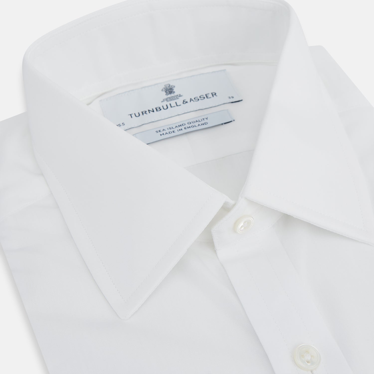 Turnbull & Asser White Sea Island Quality Cotton Shirt With T&A Collar And 3-Button Cuffs