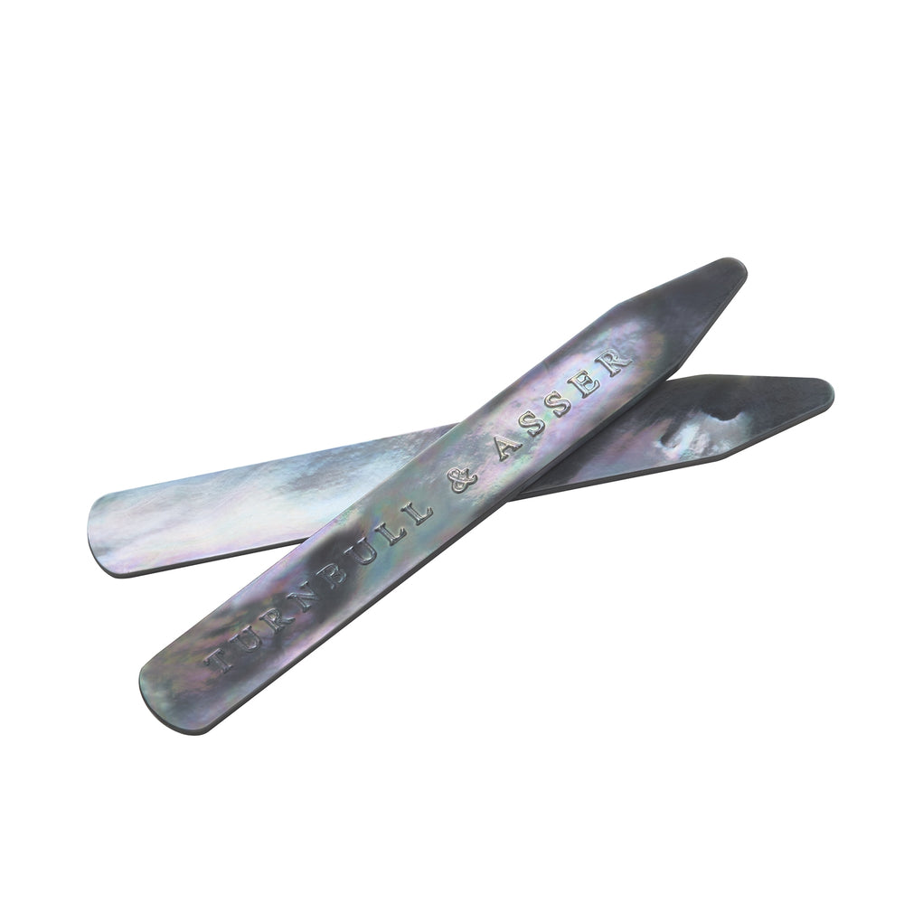 Smoke Mother-of-Pearl Collar Stays