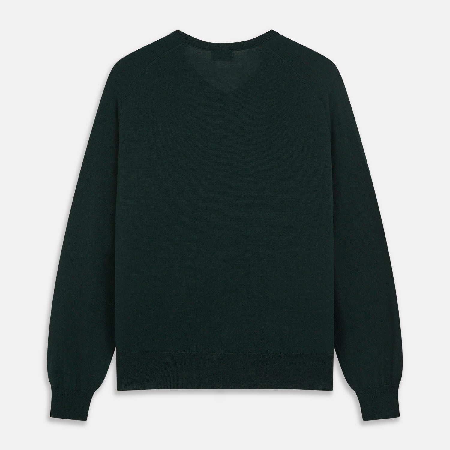 Forest Green Fine Merino V-Neck Sweater | Turnbull & Asser