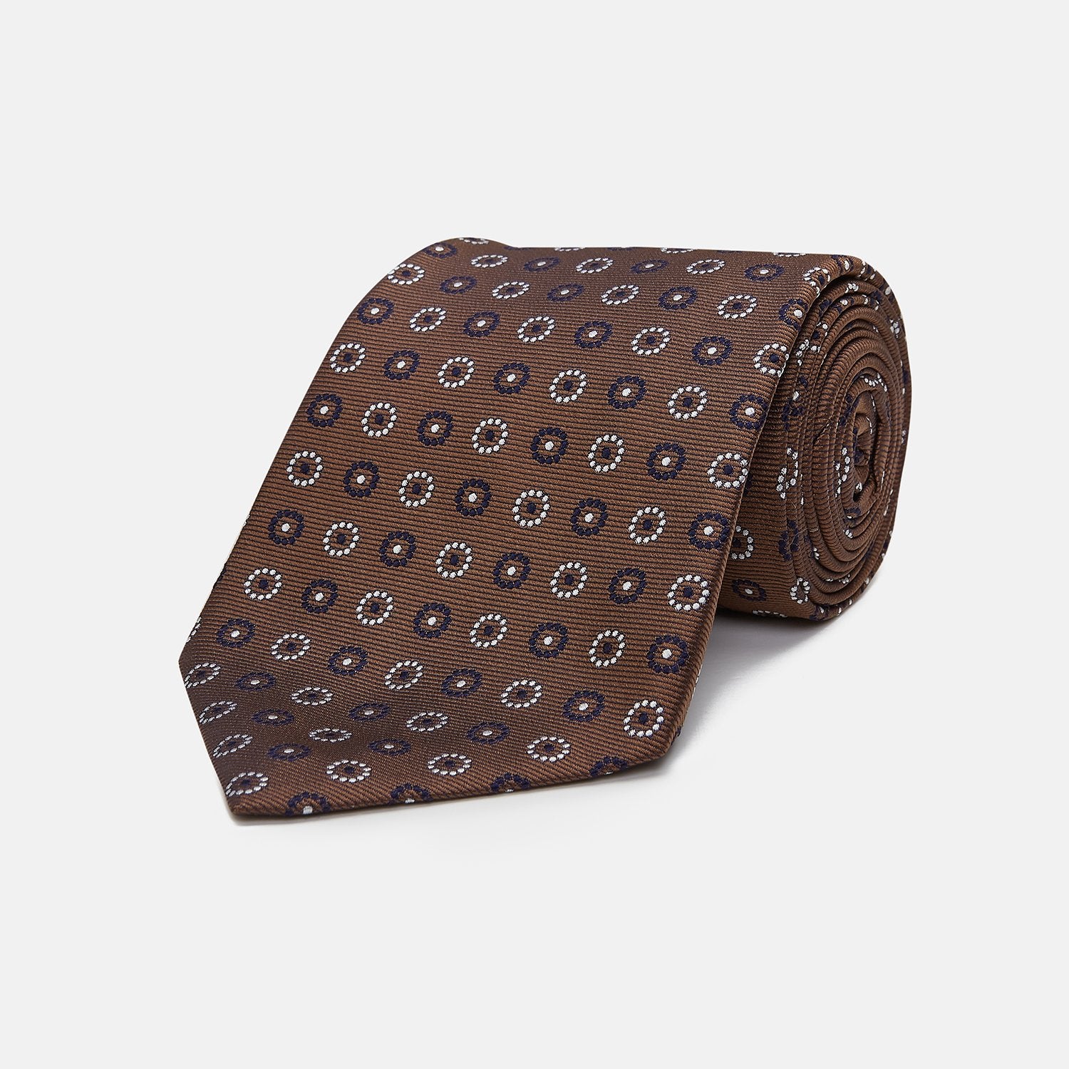 Jacquard Floral Brown Silk Tie – Wilmok