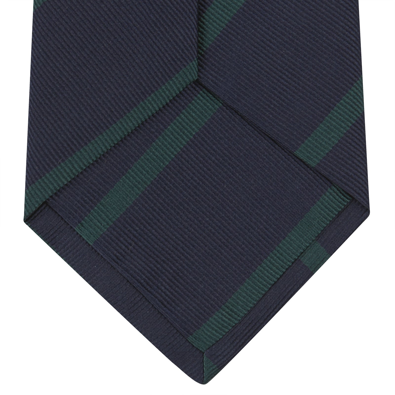 Navy and Green Blazer Stripe Repp Silk Tie