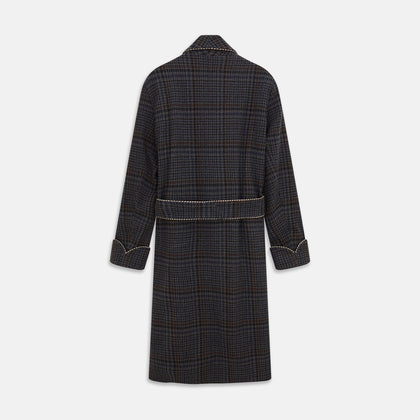 Charcoal Grey Check Wool Pierce Gown Image 4