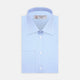 Light Blue Herringbone Superfine Cotton Shirt with T&A Collar and 3-Button Cuffs