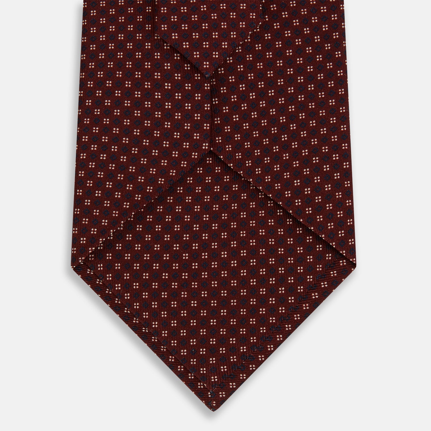 View 3 of product Burgundy Geometric Motif Silk Tie