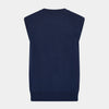 View 3 of product Navy Fine Merino V-Neck Sleeveless Cardigan