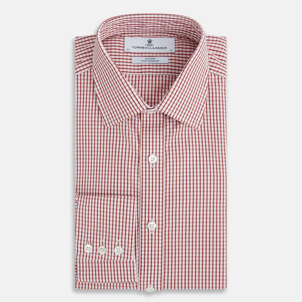 Red Micro Shadow Check Mayfair Shirt