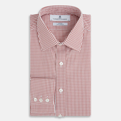Red Micro Shadow Check Mayfair Shirt Image 4