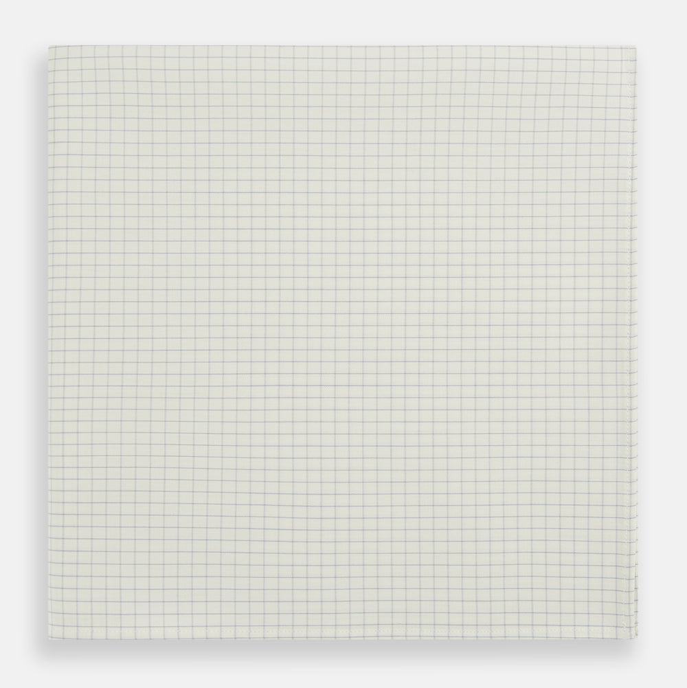 Pale Blue Graph Check Handkerchief