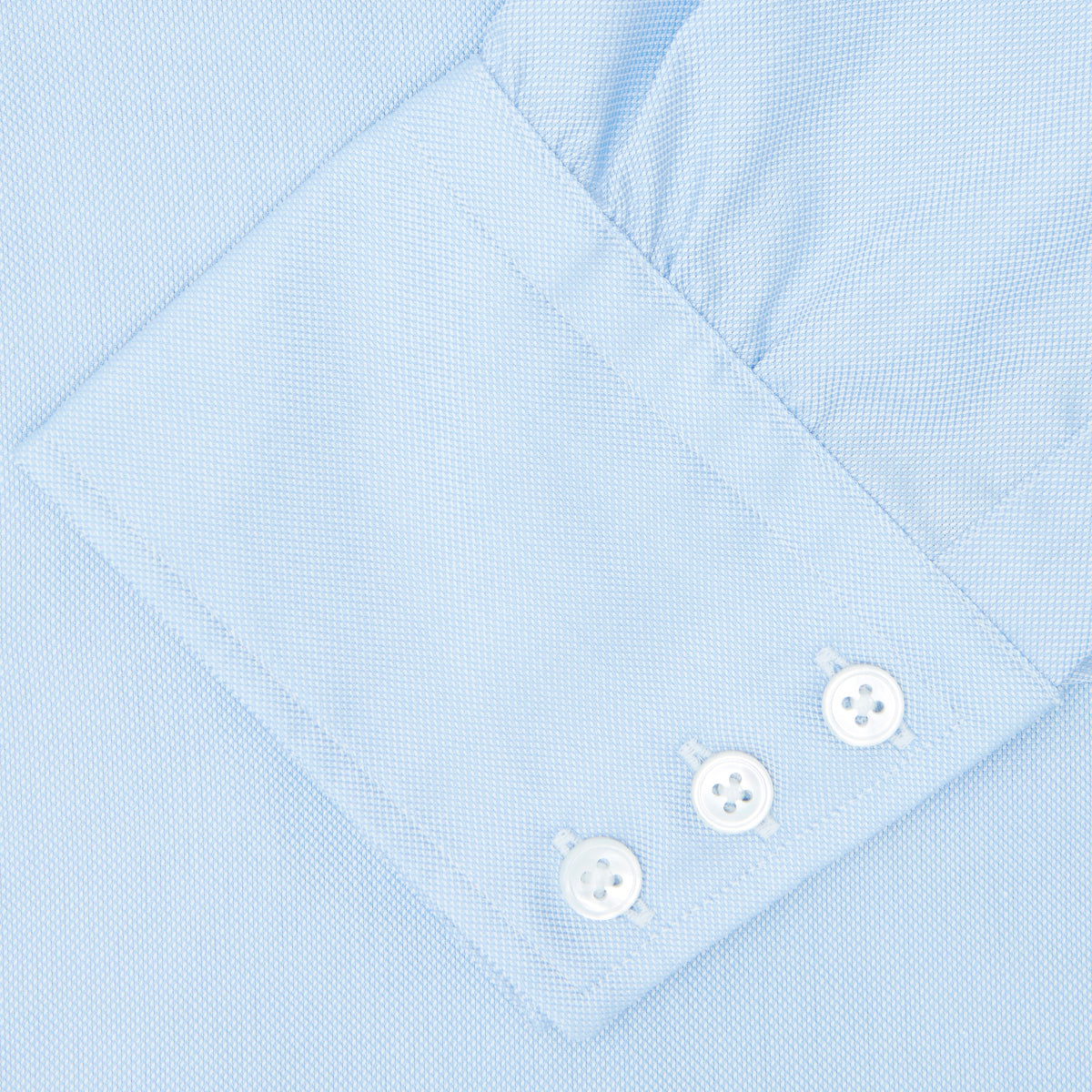 View 3 of product Light Blue Royal Oxford Cotton Shirt with Button-Down Collar and 3-Button Cuffs