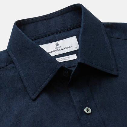 Navy Cotton Regular Fit Mayfair Shirt Image 2