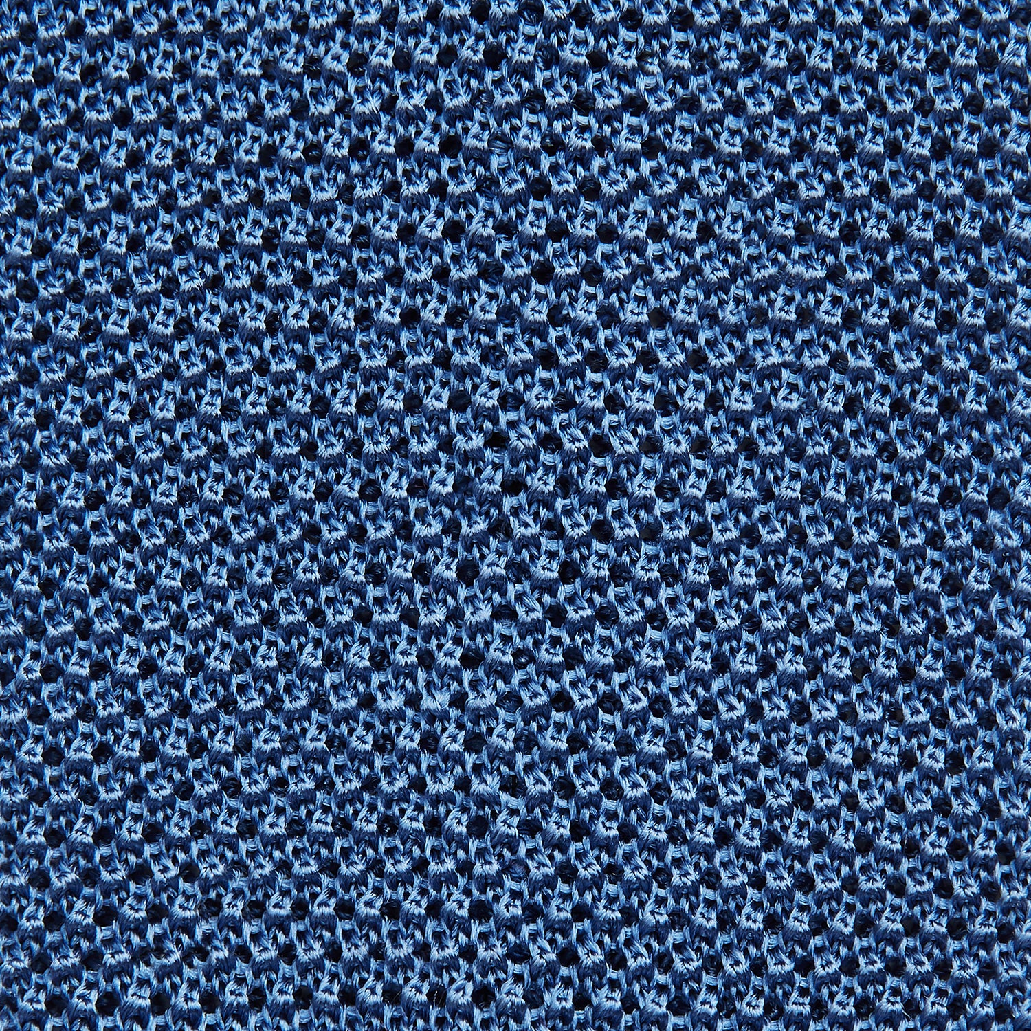 View 3 of product KNITTED MID BLUE SILK PLAIN TIE