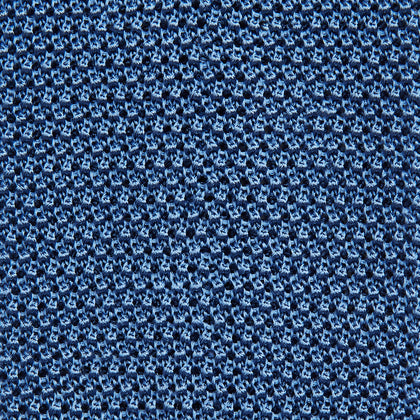 KNITTED MID BLUE SILK PLAIN TIE Image 2