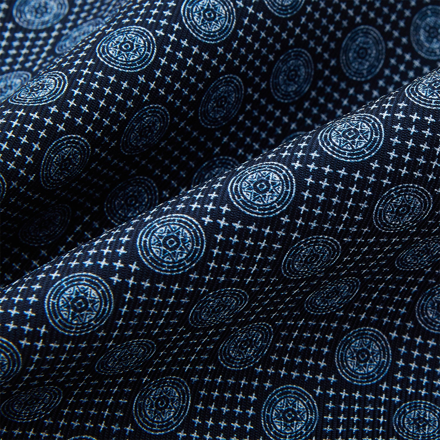 View 4 of product Navy Medallion Silk Cravat