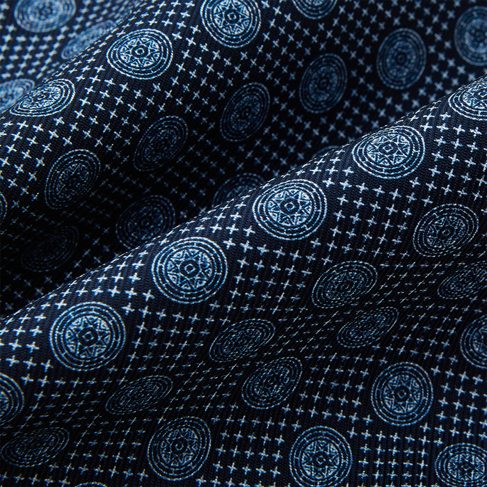 Navy Medallion Silk Cravat Image 3