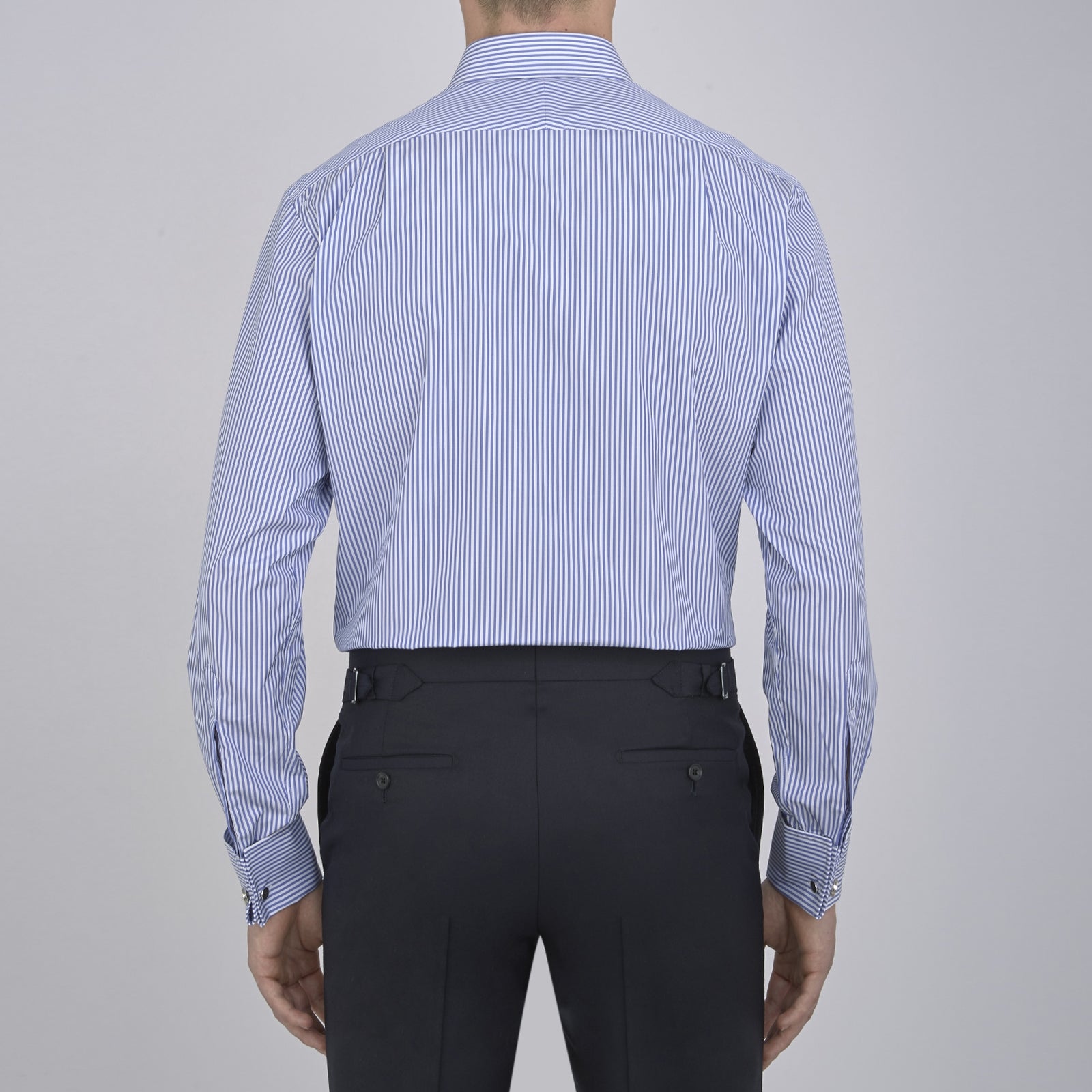 View 5 of product Blue Bengal Stripe Shirt with T&A Collar and Double Cuffs
