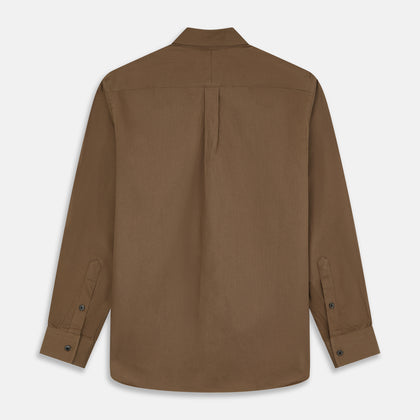 Khaki Weekend Fit Hayne Shirt With Dorset Collar And 1-Button Cuffs Image 2