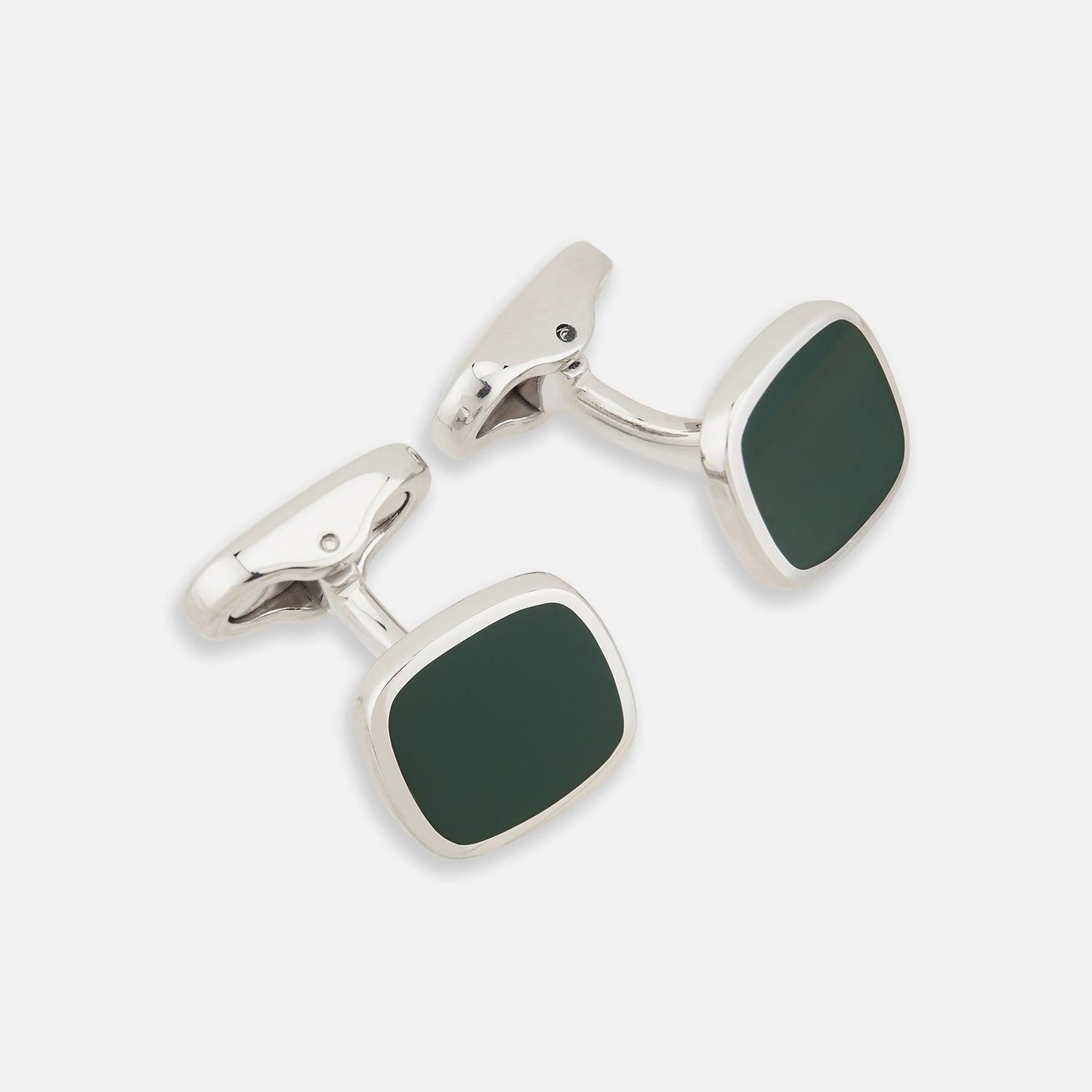 View 1 of product Green Rounded Square Cufflinks