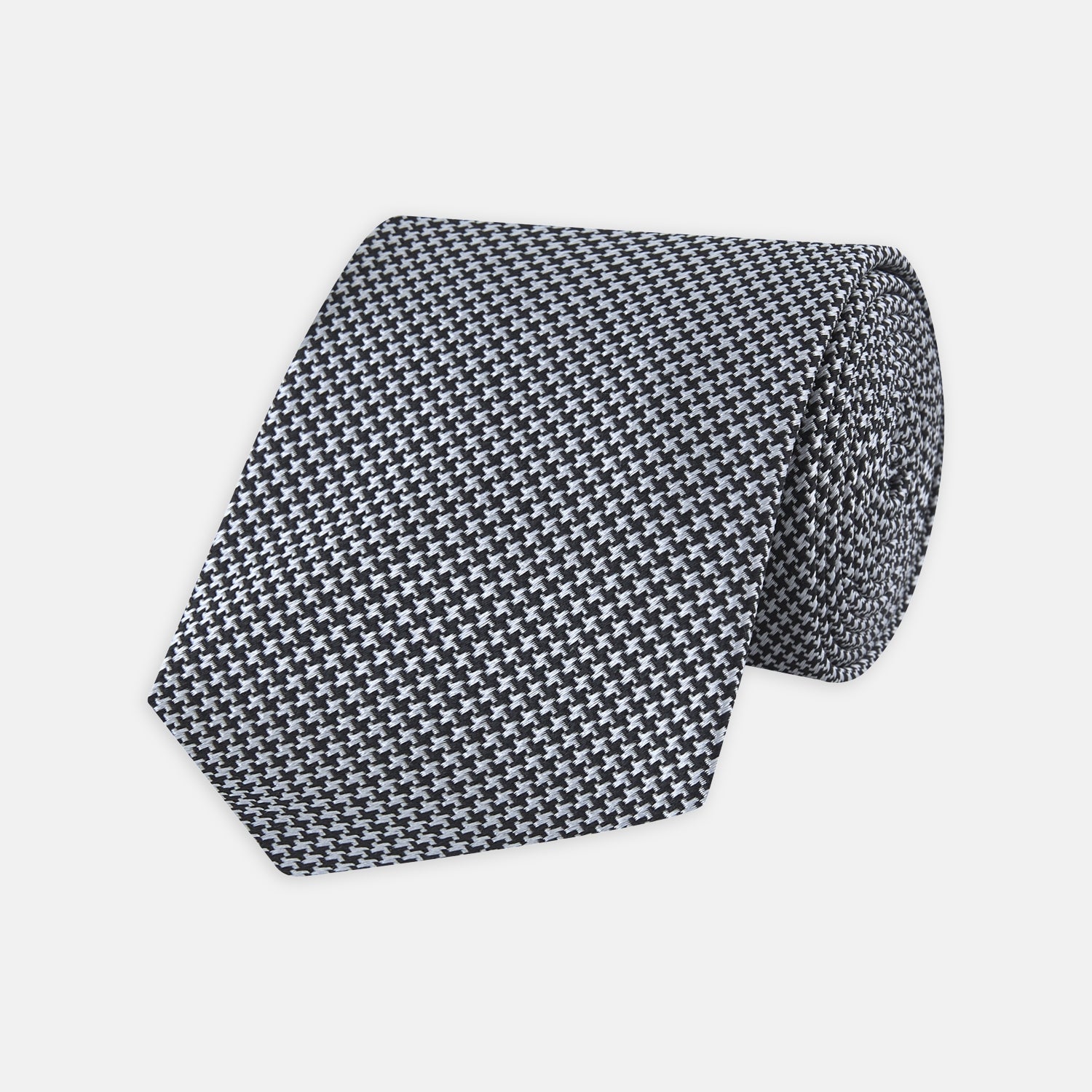 View 1 of product White and black houndstooth Woven Silk Tie