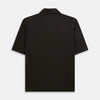 View 3 of product A brown short-sleeve polo shirt by Turnbull & Asser, crafted from pure cotton jersey with a collar, three buttons, and a buttoned chest pocket, laid flat on a white background.