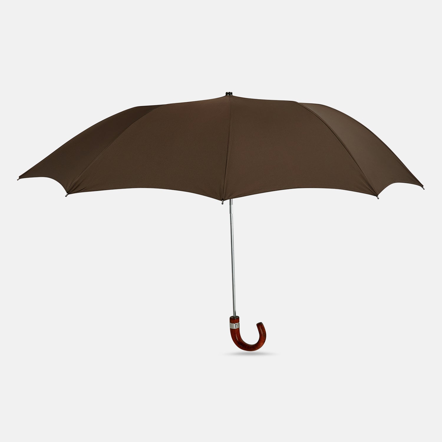 View 1 of product Brown Telescopic Umbrella with Brown Maple Crook Handle