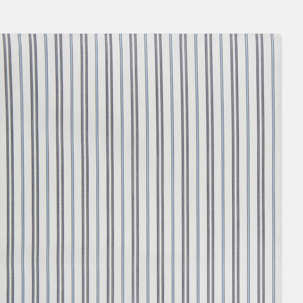 Navy and Light Blue Track Stripe Hand-Rolled Handkerchief