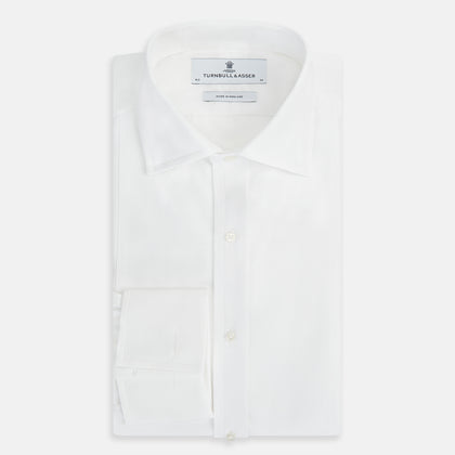 Tailored Fit White Marcella Front Shirt with Kent Collar and Double Cuffs Image 4