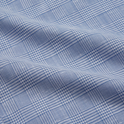 Pale Blue Multi Check Cotton Weekend Fit Williams Shirt Image 1