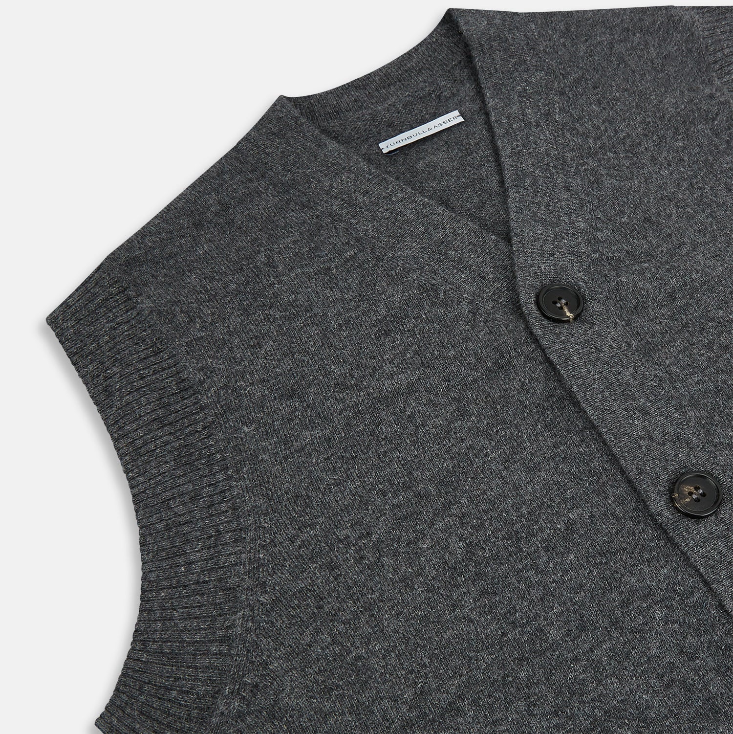 View 2 of product Charcoal Grey Cashmere Sleeveless Cardigan