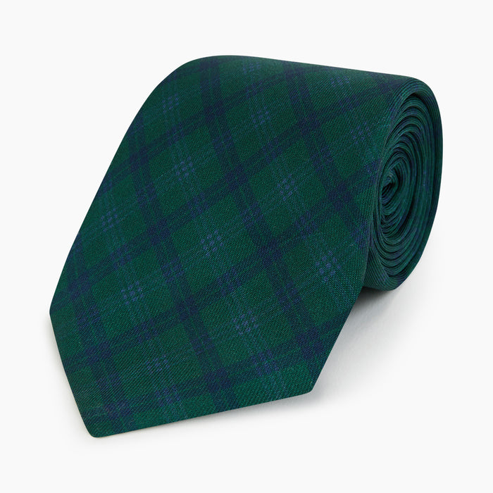 Forest Melange Tartan Plaid Silk Tie Image 4