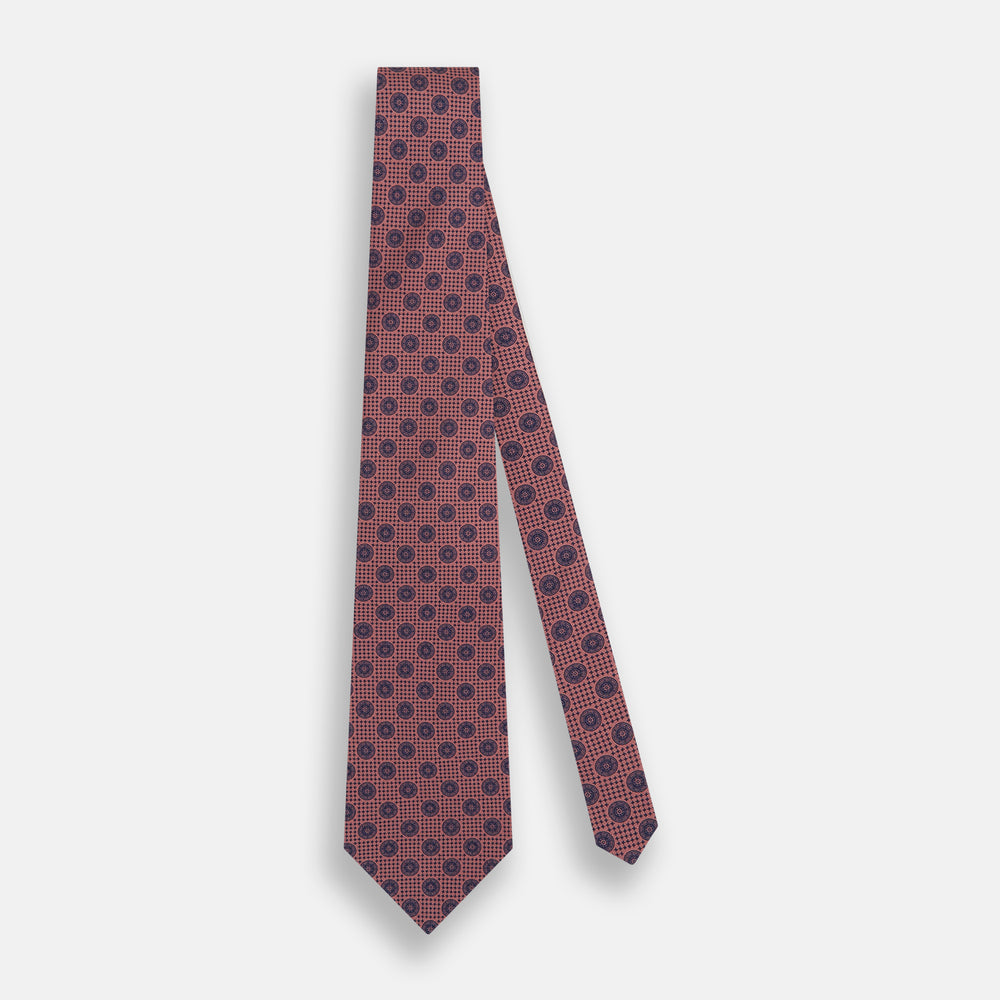 Antique Pink Medallion Silk Tie