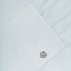 View 6 of product White Herringbone Superfine Cotton Shirt with T&A Collar and Double Cuffs