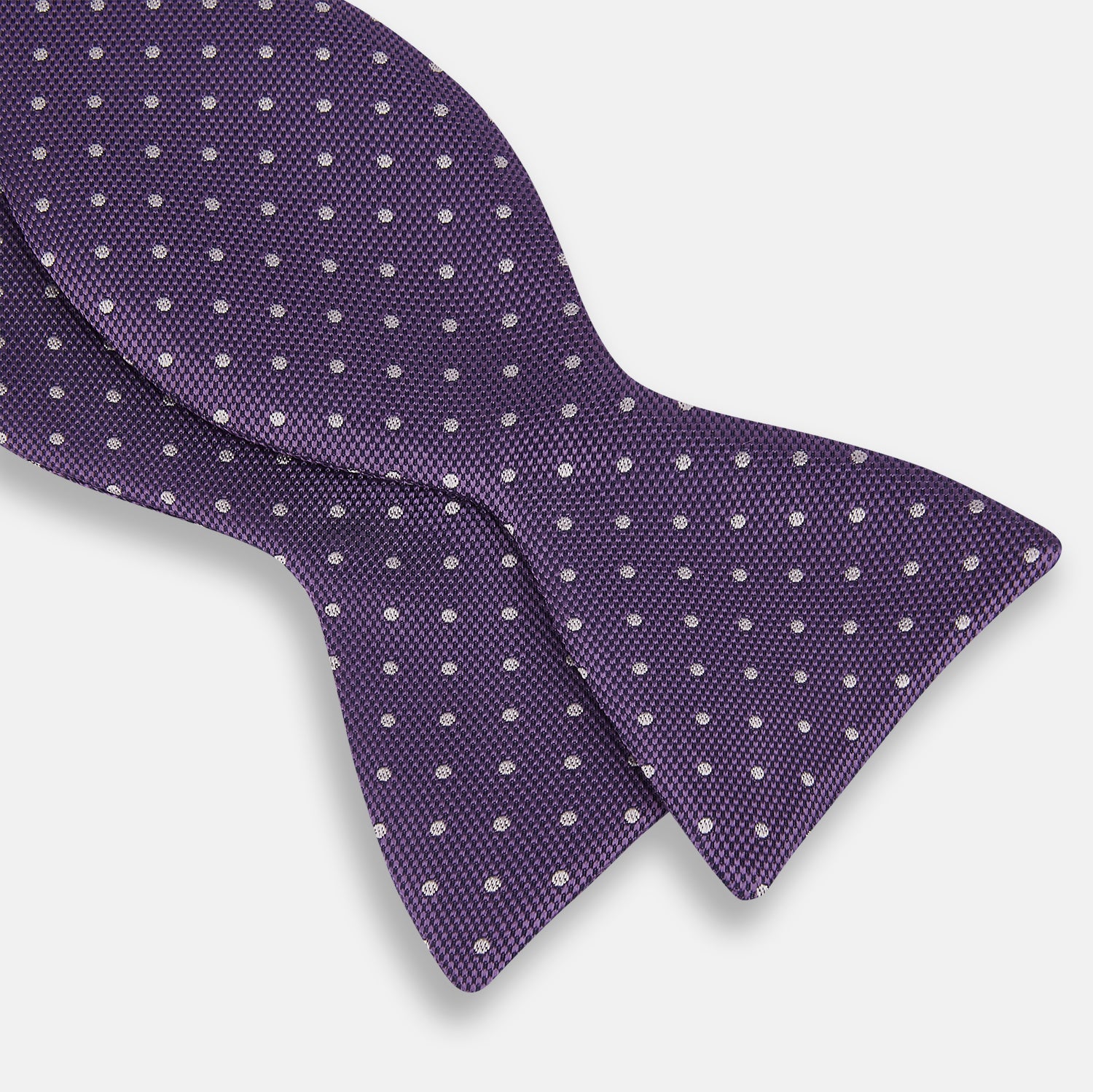 View 3 of product Lilac and Royal Purple Micro Dot Silk Bow Tie