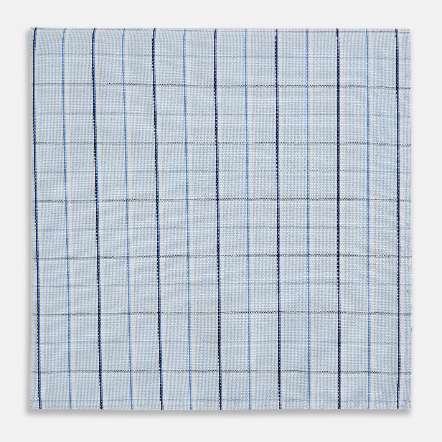 View 1 of product Navy and Blue Combination Check Hand-Rolled Handkerchief