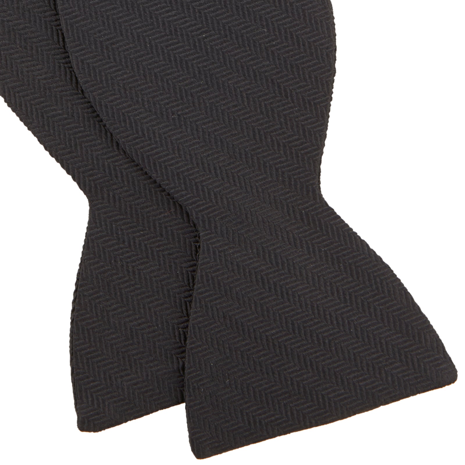 Image 4 of product Black Herringbone Silk Bow Tie