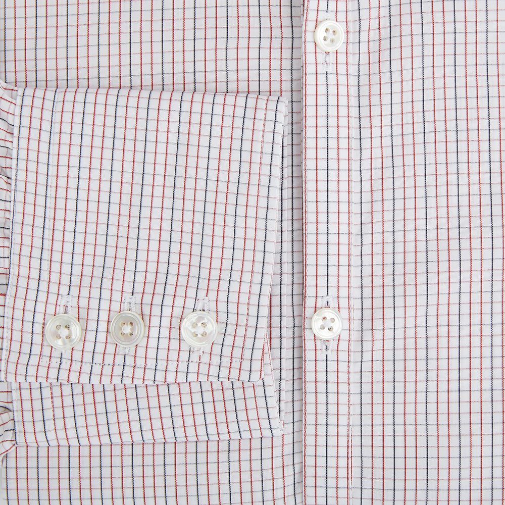 Red and navy Check Windsor Shirt