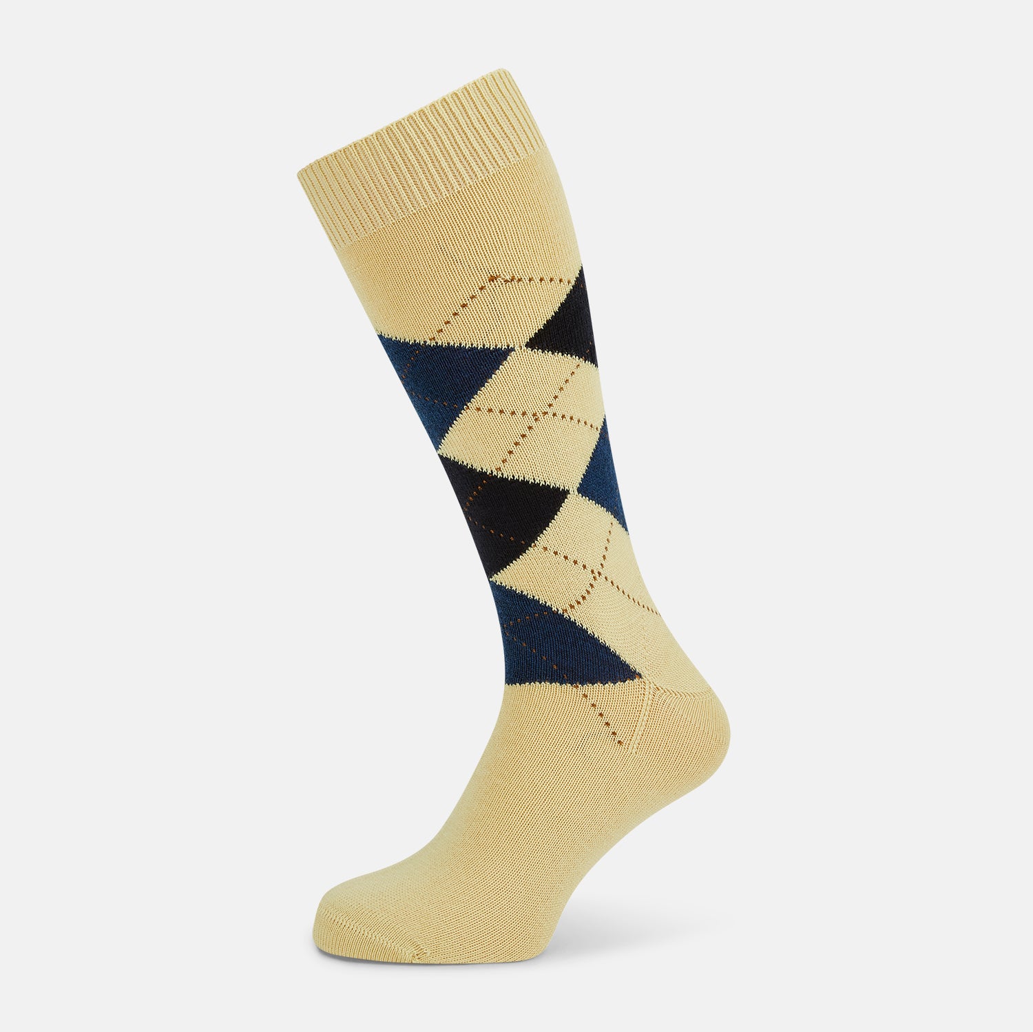 View 1 of product Vanilla Wool Check Mid-Length Socks