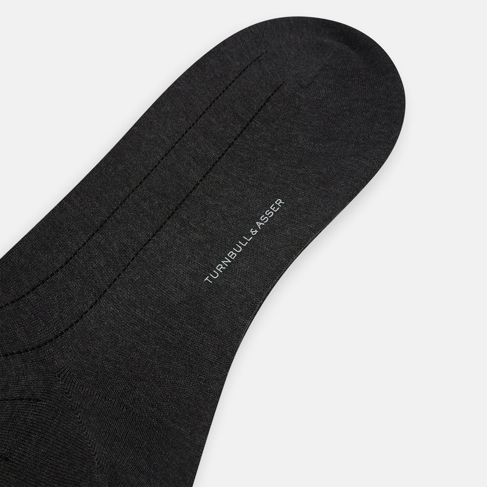 Charcoal/Brown Dash Striped Long Socks
