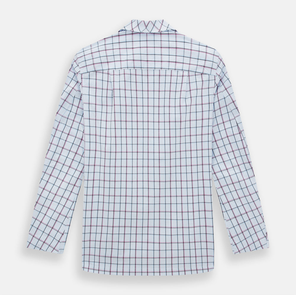 Burgundy and Blue Check Pyjama Shirt