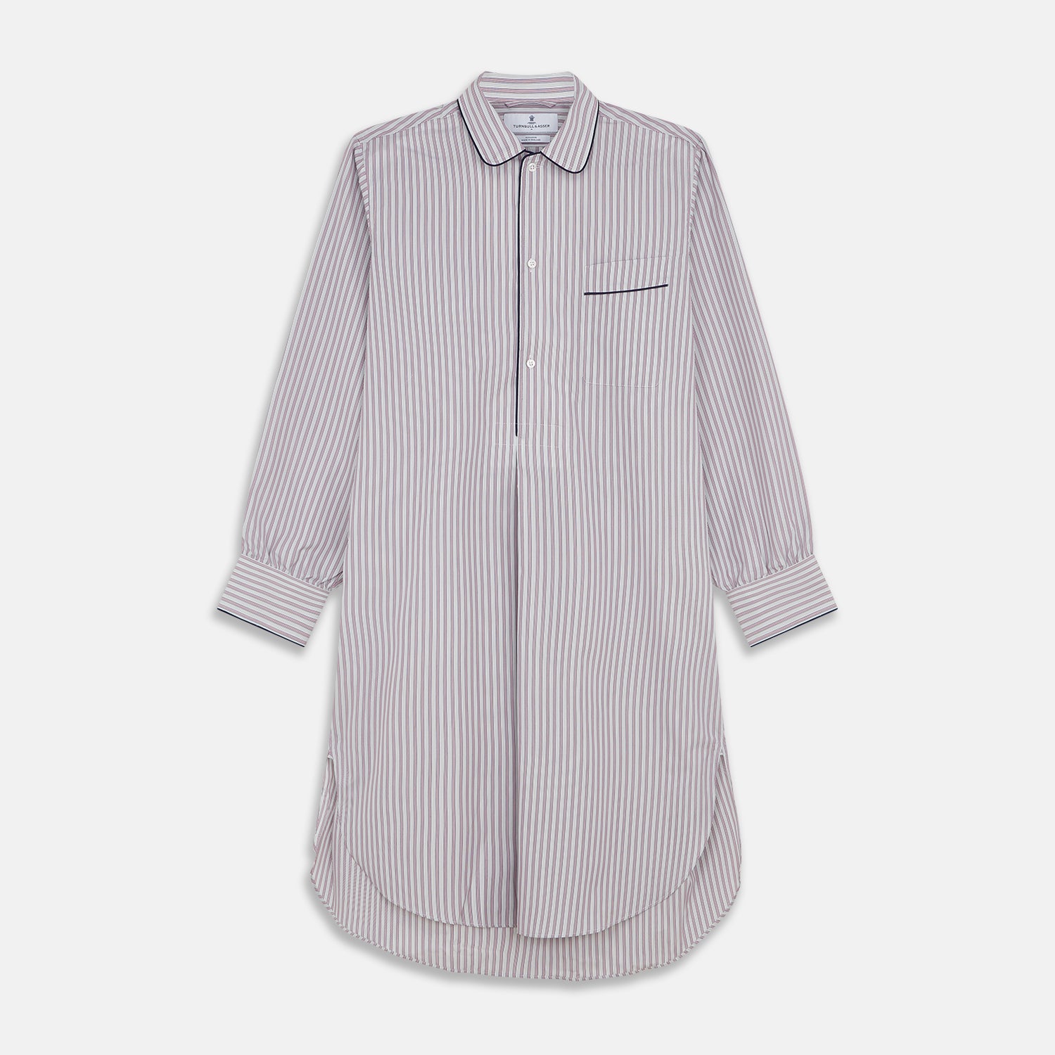 View 1 of product Red and Blue Multi Stripe Cotton Sussex Nightshirt