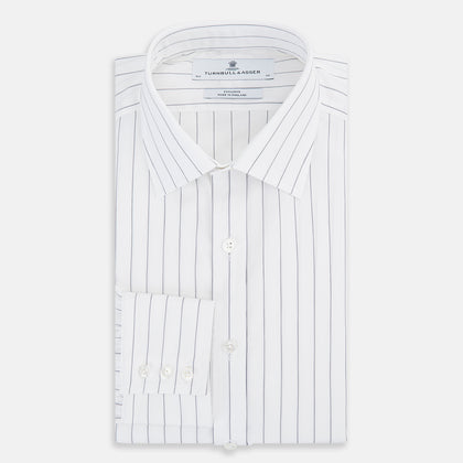 Navy Hairline Multi Stripe Mayfair Shirt Image 4