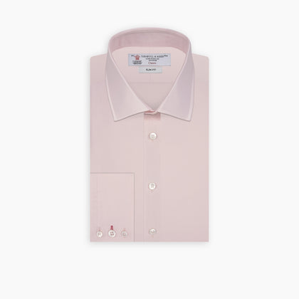 Pink Slim Fit Poplin Shirt Image 6