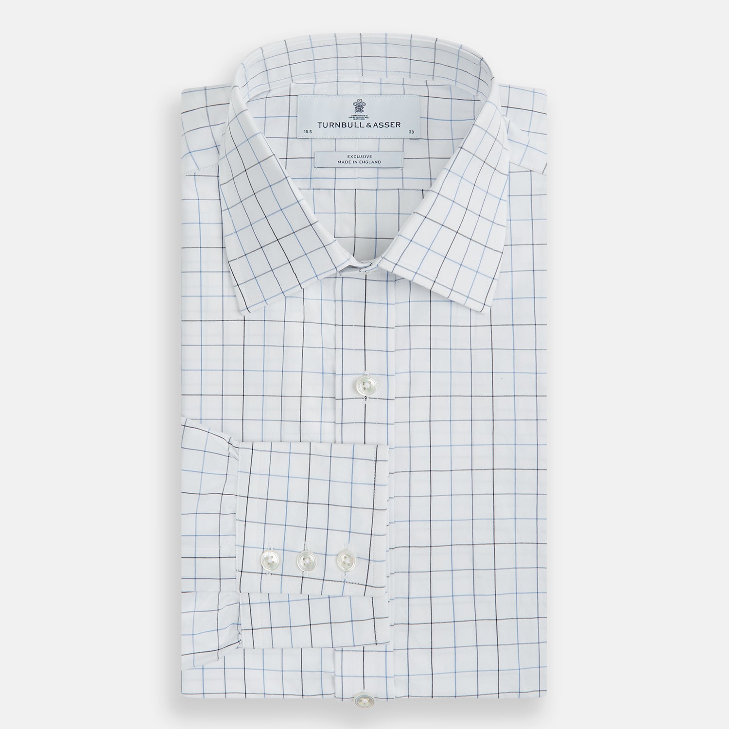 View 5 of product Blue Grid Check Mayfair Shirt