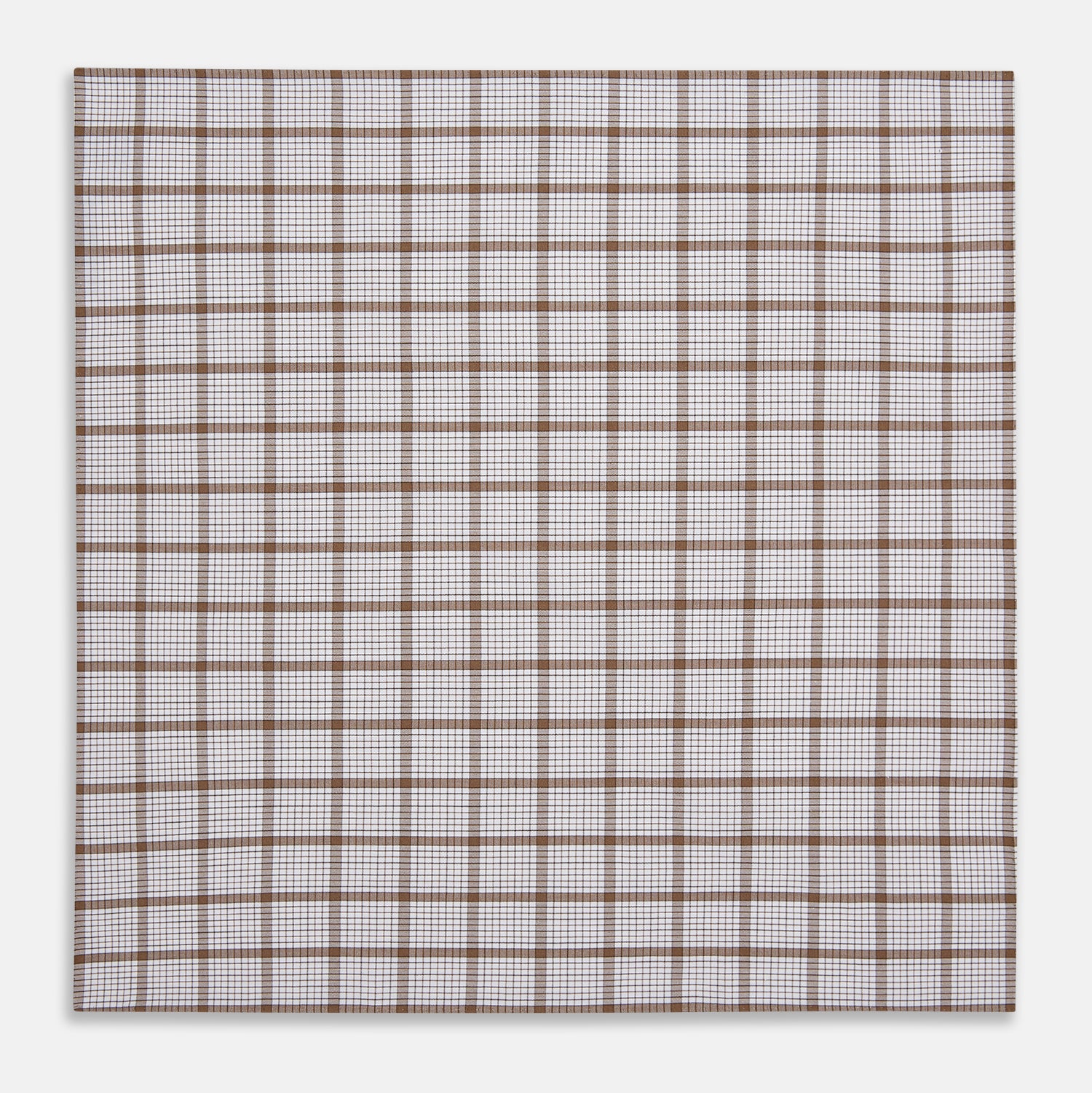 View 6 of product Hand Rolled Brown Overlay Check Handkerchief