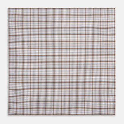 Hand Rolled Brown Overlay Check Handkerchief Image 5