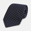 View 1 of product Silver and Navy Micro Dot Silk Tie