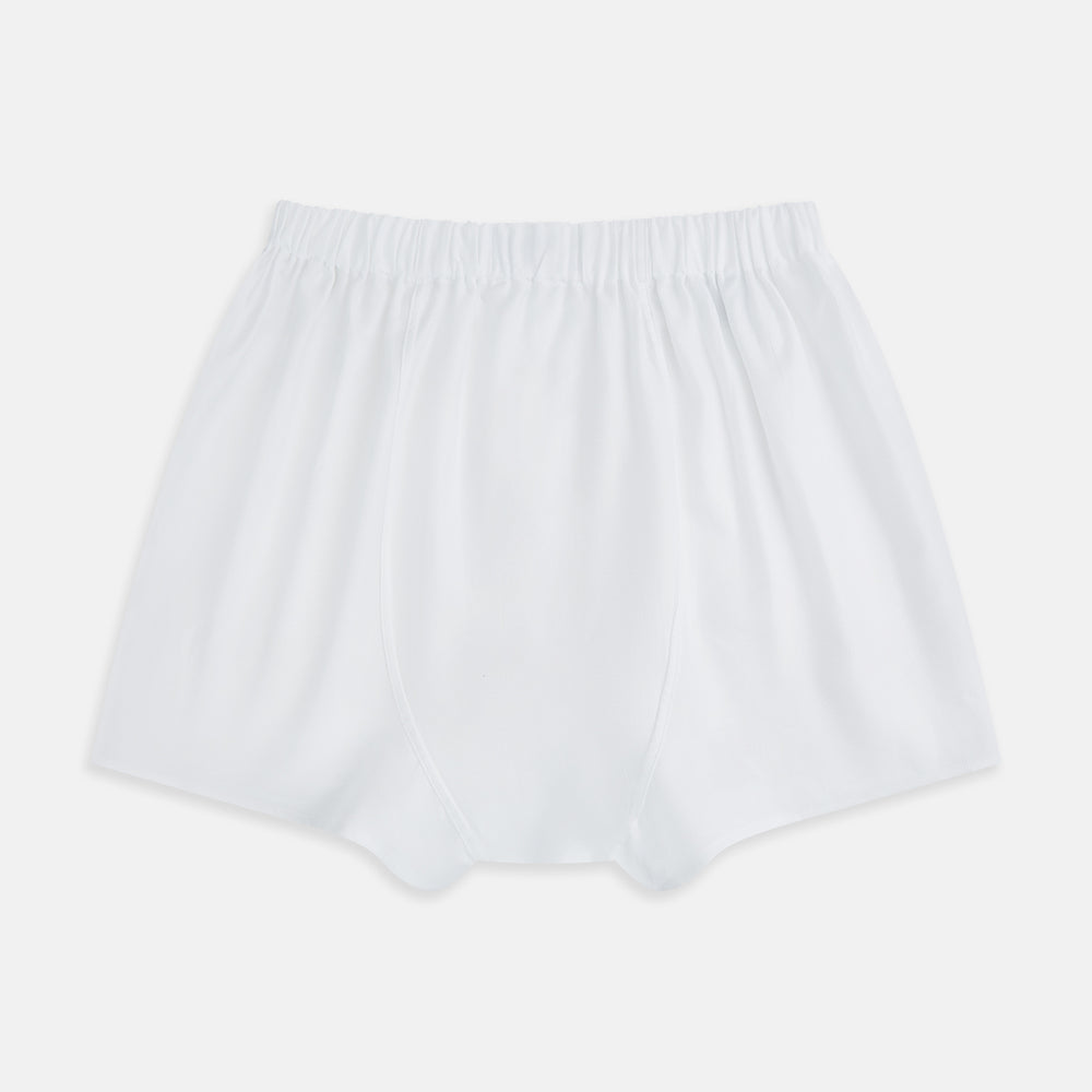 Plain White Godfrey Boxer Shorts