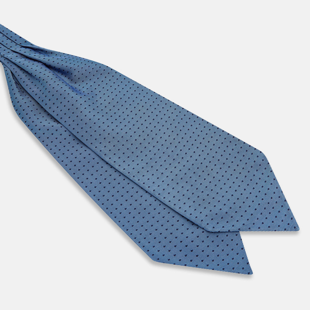 Navy and Blue Micro Dot Silk Cravat