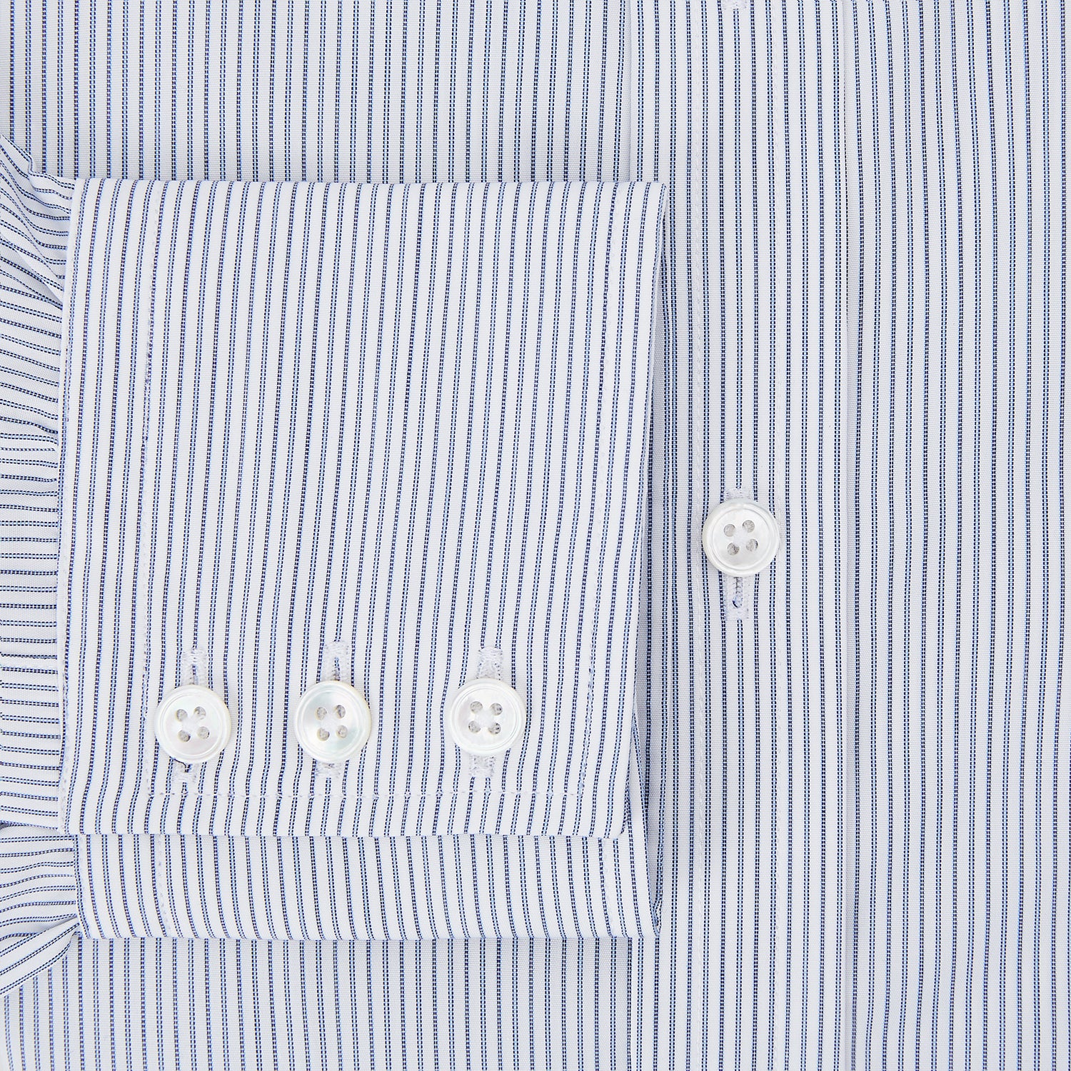 View 4 of product Blue Ticking Pinstripe Mayfair Shirt